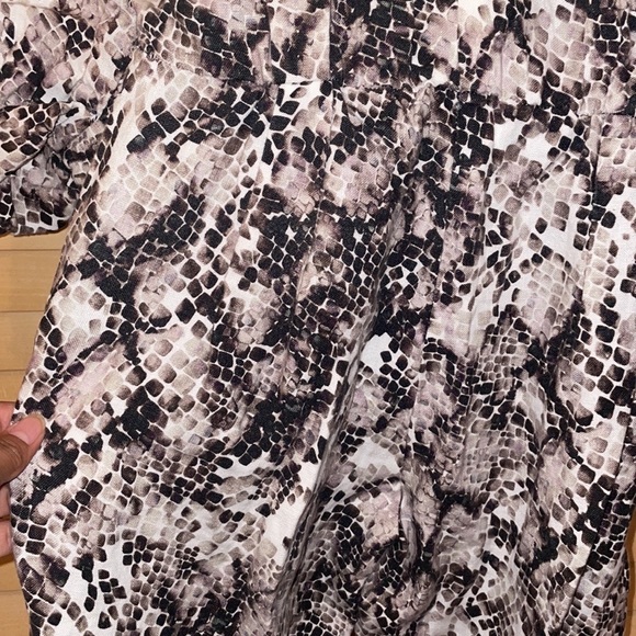 Saloni Phyton Print 100% Linen- Anthracite Jumpsuit - Picture 8 of 12